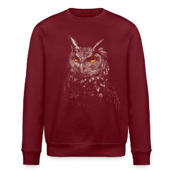 owl - Stanley/Stella ROLLER Unisex Organic Sweatshirt - burgundy - Front - Nik (191cm)