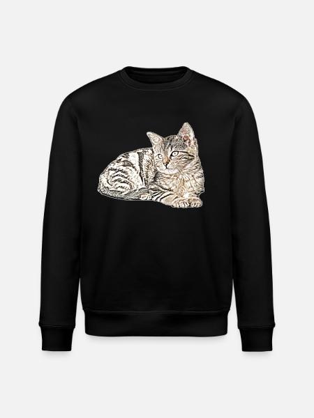 Süsse katze - Stanley/Stella Unisex Bio-Sweatshirt ROLLER - Schwarz