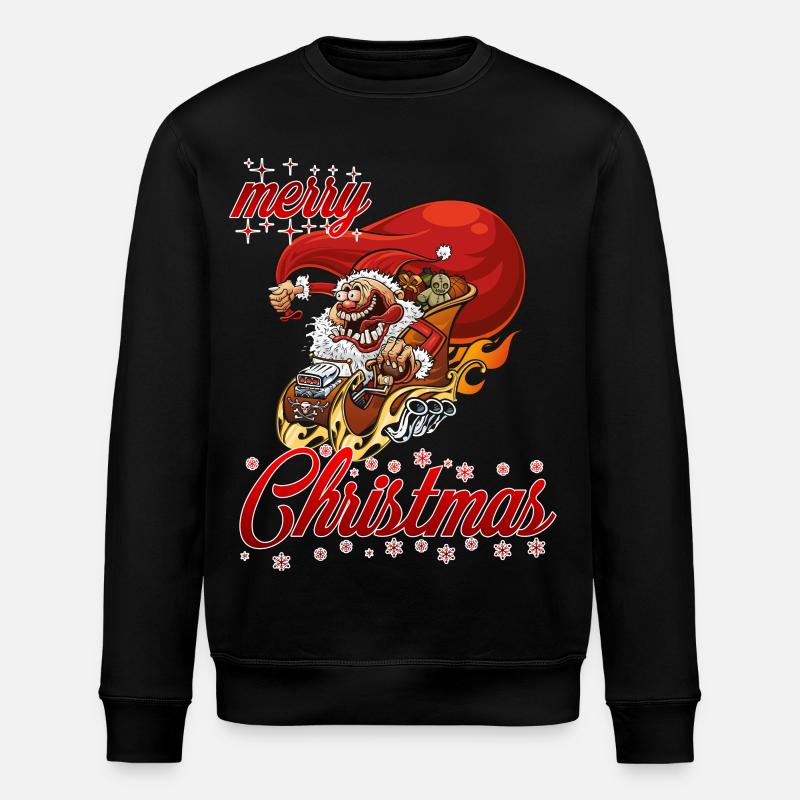 merry xmas tuning santa - Stanley/Stella Unisex Bio-Sweatshirt ROLLER - Schwarz