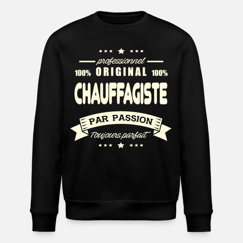Chauffagiste Original - Sweat bio ROLLER Stanley/Stella Unisexe - noir