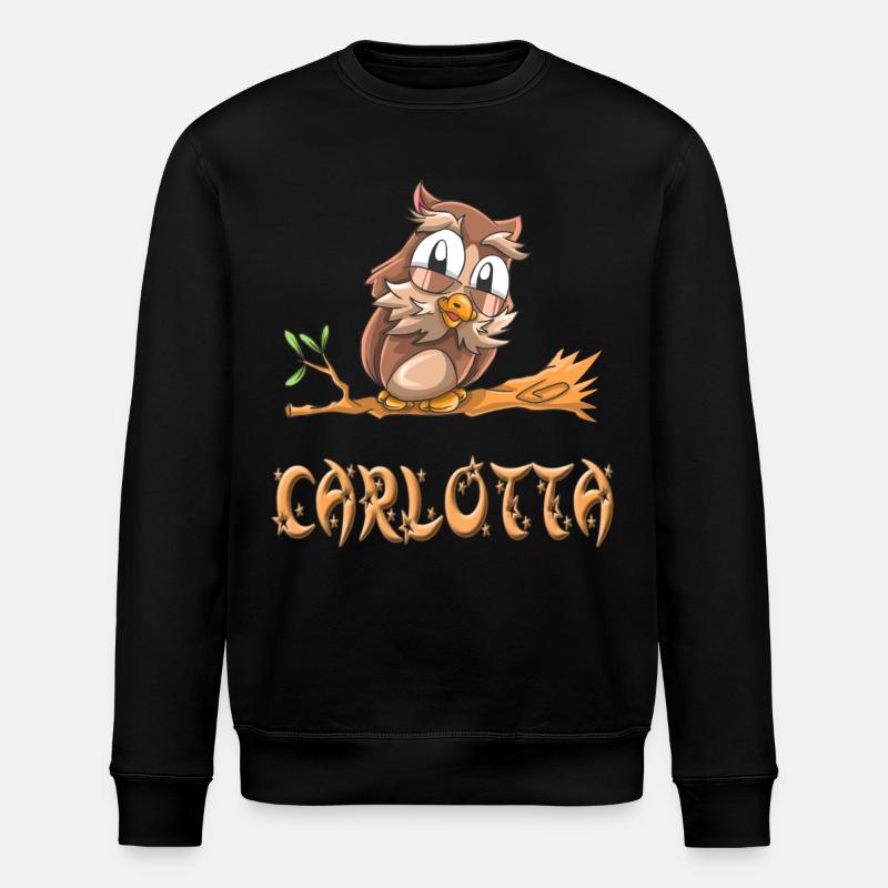 Eule Carlotta - Stanley/Stella Unisex Bio-Sweatshirt ROLLER - Schwarz