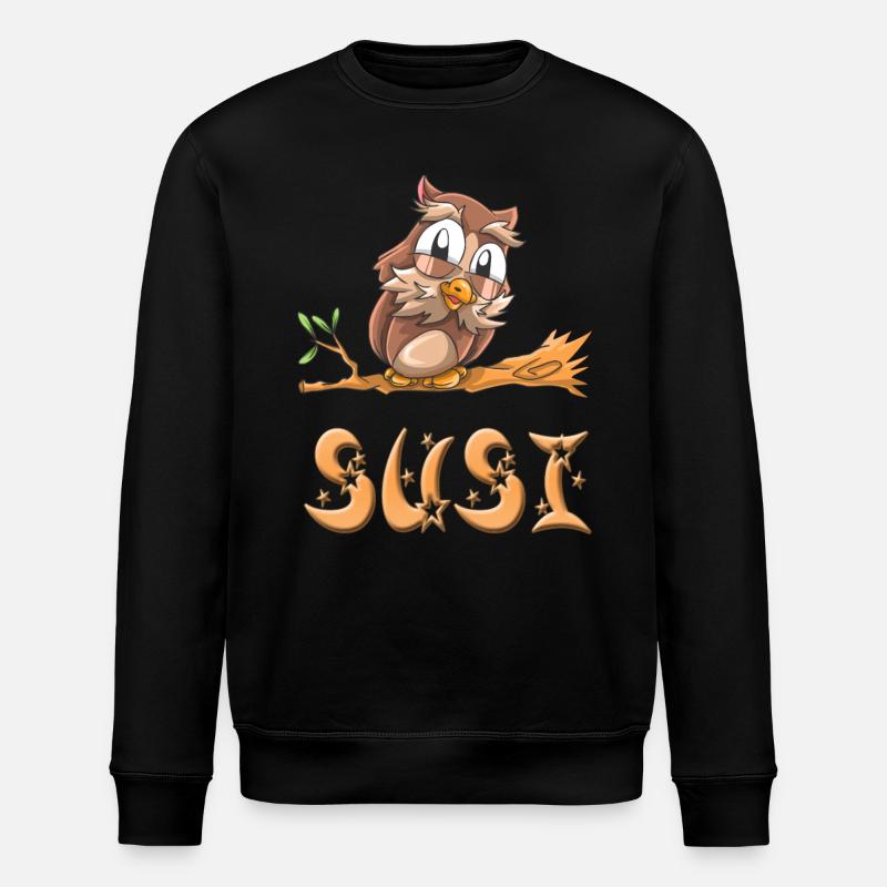 Eule Susi - Stanley/Stella Unisex Bio-Sweatshirt ROLLER - Schwarz