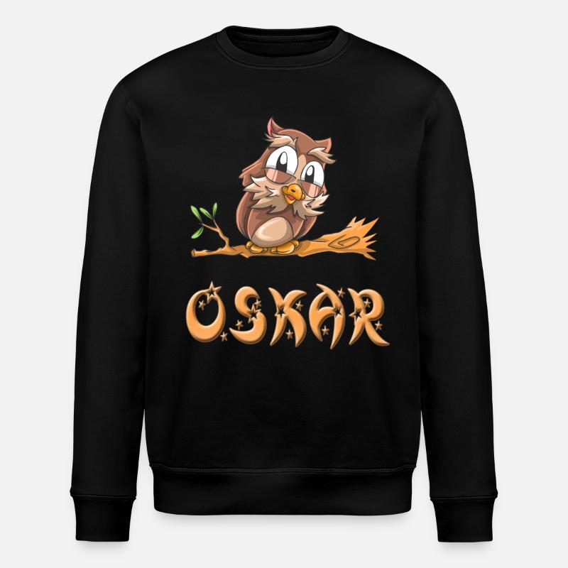 Eule Oskar - Stanley/Stella Unisex Bio-Sweatshirt ROLLER - Schwarz