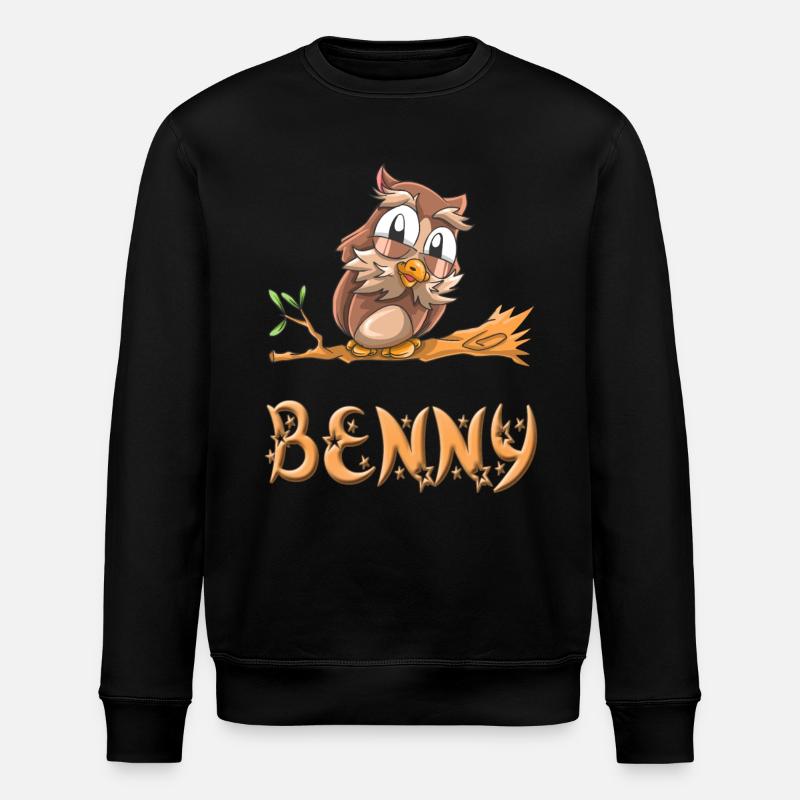 Eule Benny - Stanley/Stella Unisex Bio-Sweatshirt ROLLER - Schwarz