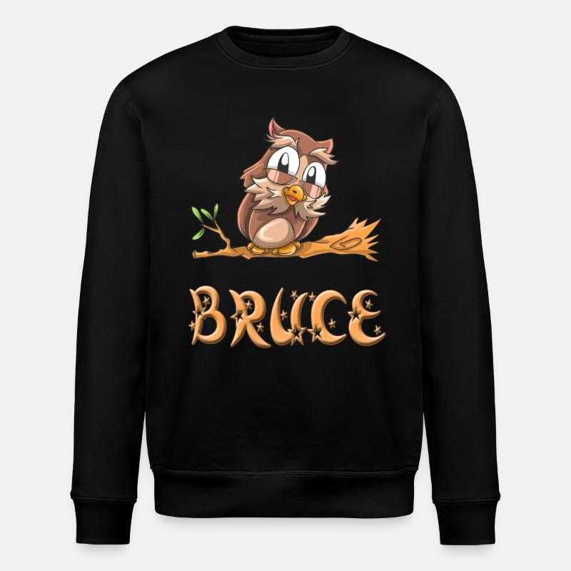 Eule Bruce - Stanley/Stella Unisex Bio-Sweatshirt ROLLER - Schwarz