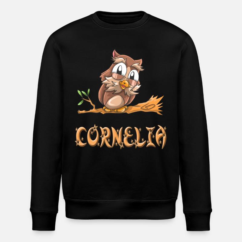 Eule Cornelia - Stanley/Stella Unisex Bio-Sweatshirt ROLLER - Schwarz