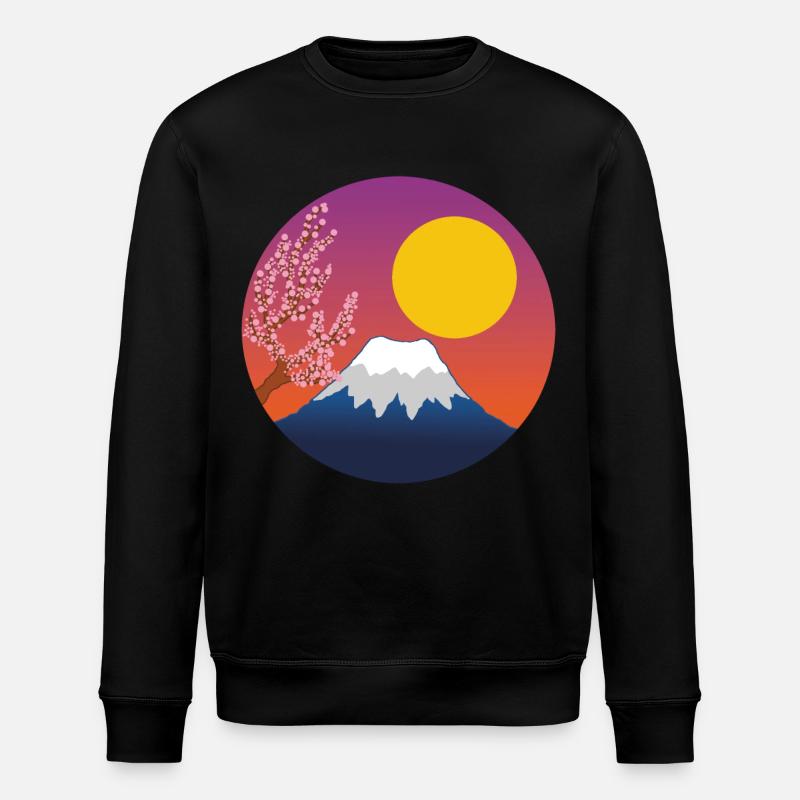 Mount Fuji Manga - Stanley/Stella Unisex Bio-Sweatshirt ROLLER - Schwarz