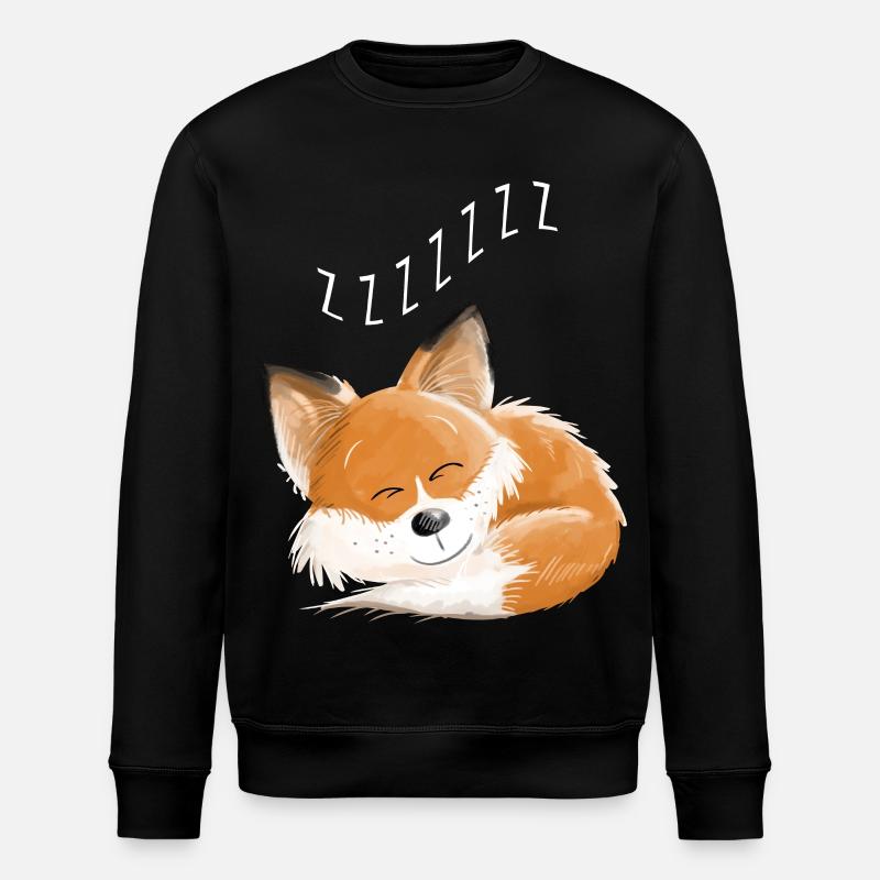 Fox sleeping - dream - dreams - foxes - Stanley/Stella ROLLER Unisex Organic Sweatshirt - black