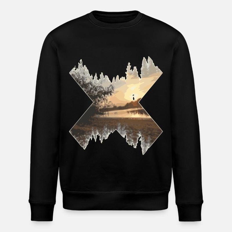 X-Landscape Sunset - Stanley/Stella ROLLER Unisex Organic Sweatshirt - black