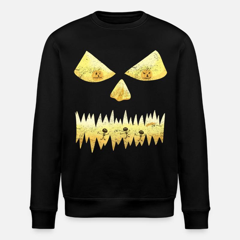 Visage de citrouille d'Halloween - Sweat bio ROLLER Stanley/Stella Unisexe - noir
