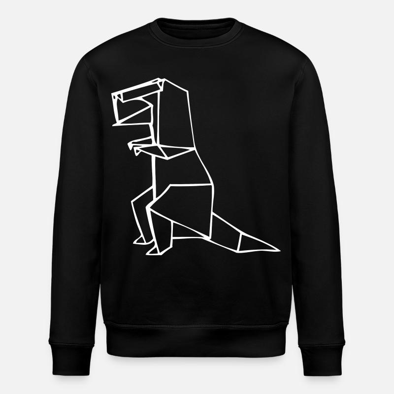 Dino Rex - T-Rex - Origami - Stanley/Stella ROLLER Unisex Organic Sweatshirt - black