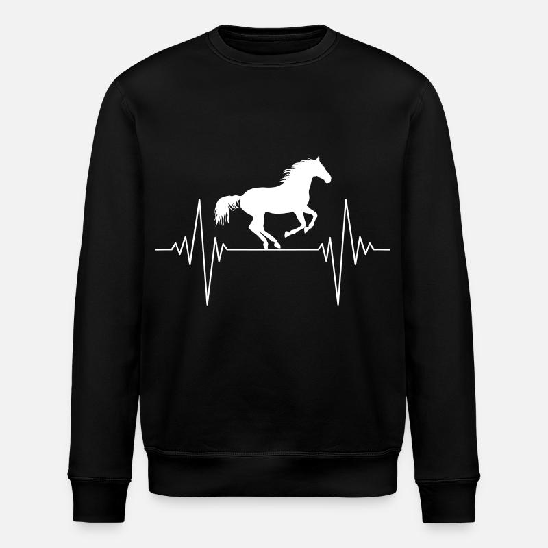 Herzschlagpferd Silhouette - Stanley/Stella Unisex Bio-Sweatshirt ROLLER - Schwarz