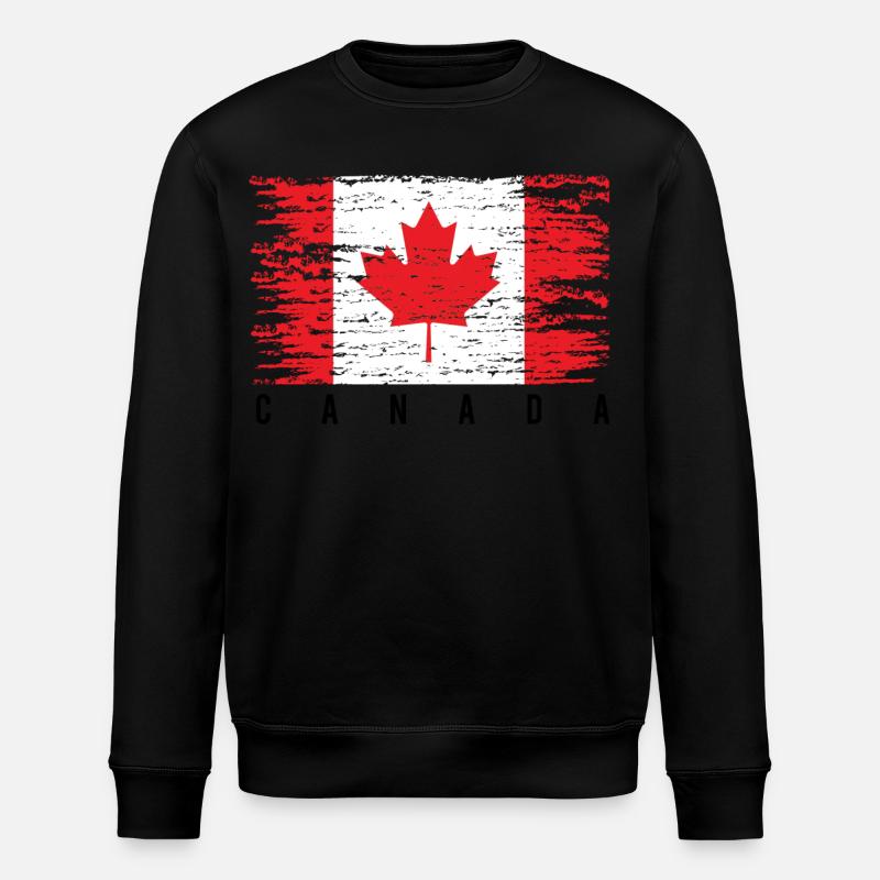 Drapeau Canadien en Grunge - Sweat bio ROLLER Stanley/Stella Unisexe - noir