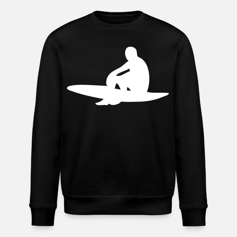 Surfer mit Surfboard - Stanley/Stella Unisex Bio-Sweatshirt ROLLER - Schwarz