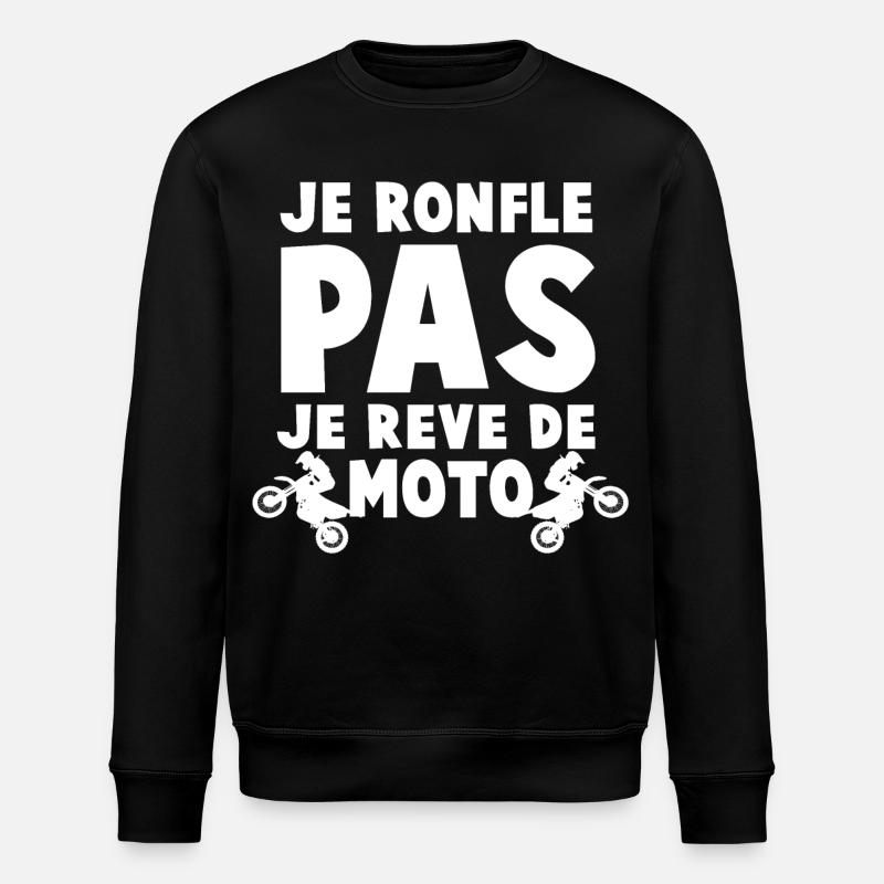 Humour Moto et Rêve d'Aventure - Sweat bio ROLLER Stanley/Stella Unisexe - noir