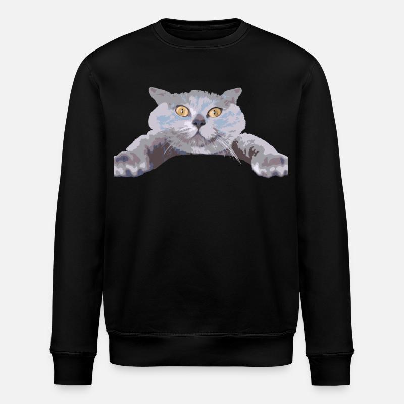 Katze - - Stanley/Stella Unisex Bio-Sweatshirt ROLLER - Schwarz