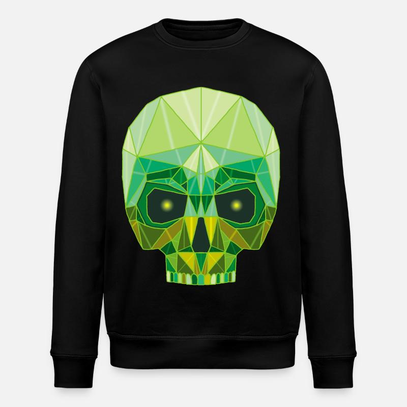 Smaragdgrüner Todeskopf - Stanley/Stella Unisex Bio-Sweatshirt ROLLER - Schwarz