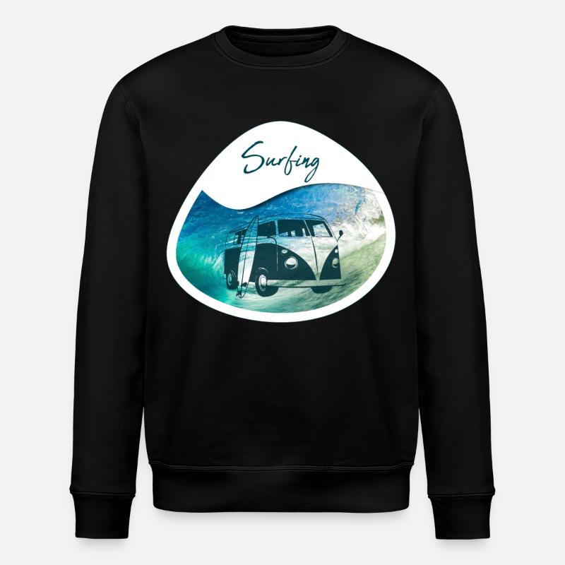 Surfing - Bus - Stanley/Stella Unisex Bio-Sweatshirt ROLLER - Schwarz