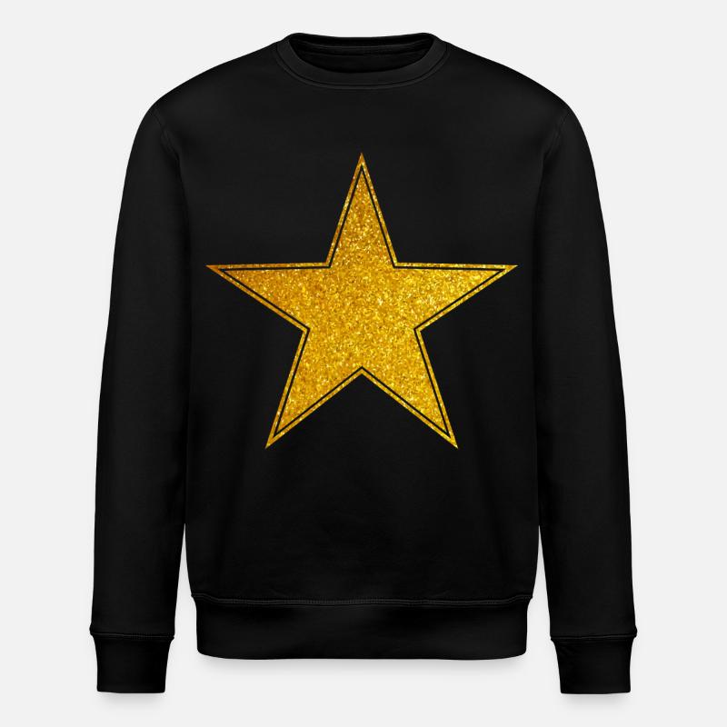 Star Gold Graphic Star - Stanley/Stella Unisex Bio-Sweatshirt ROLLER - Schwarz