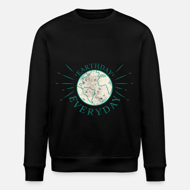 Earth globe with eco-friendly slogan - Stanley/Stella ROLLER Unisex Organic Sweatshirt - black