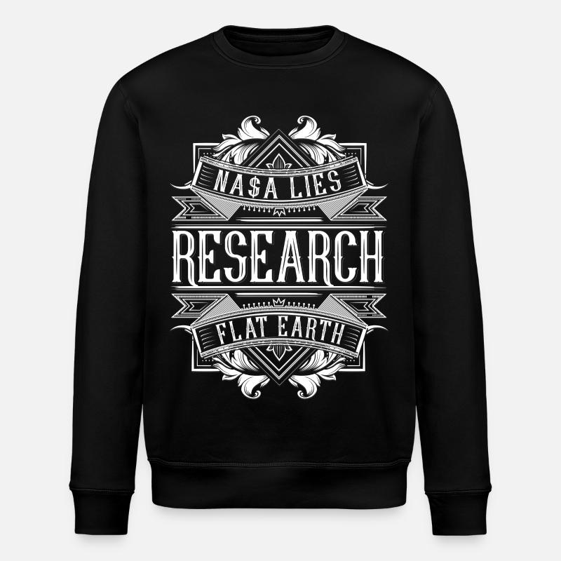Flache Erde - Research Flat Earth - Stanley/Stella Unisex Bio-Sweatshirt ROLLER - Schwarz