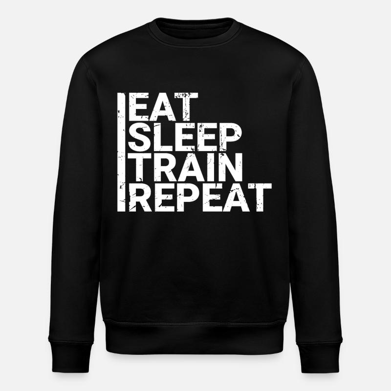 Eat Sleep Train Repeat - Stanley/Stella Unisex Bio-Sweatshirt ROLLER - Schwarz