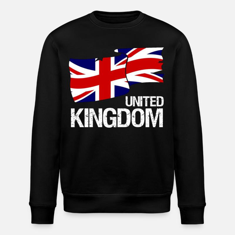 Drapeau britannique Union Jack - Design - Sweat bio ROLLER Stanley/Stella Unisexe - noir