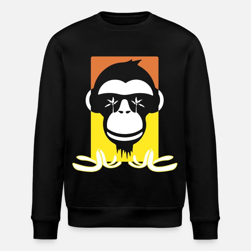 Funny Monkey - Stanley/Stella ROLLER Unisex Organic Sweatshirt - black