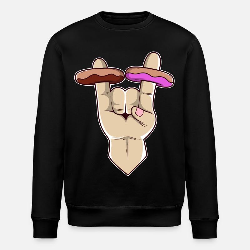 2 Donuts from Hell - Stanley/Stella Unisex Bio-Sweatshirt ROLLER - Schwarz