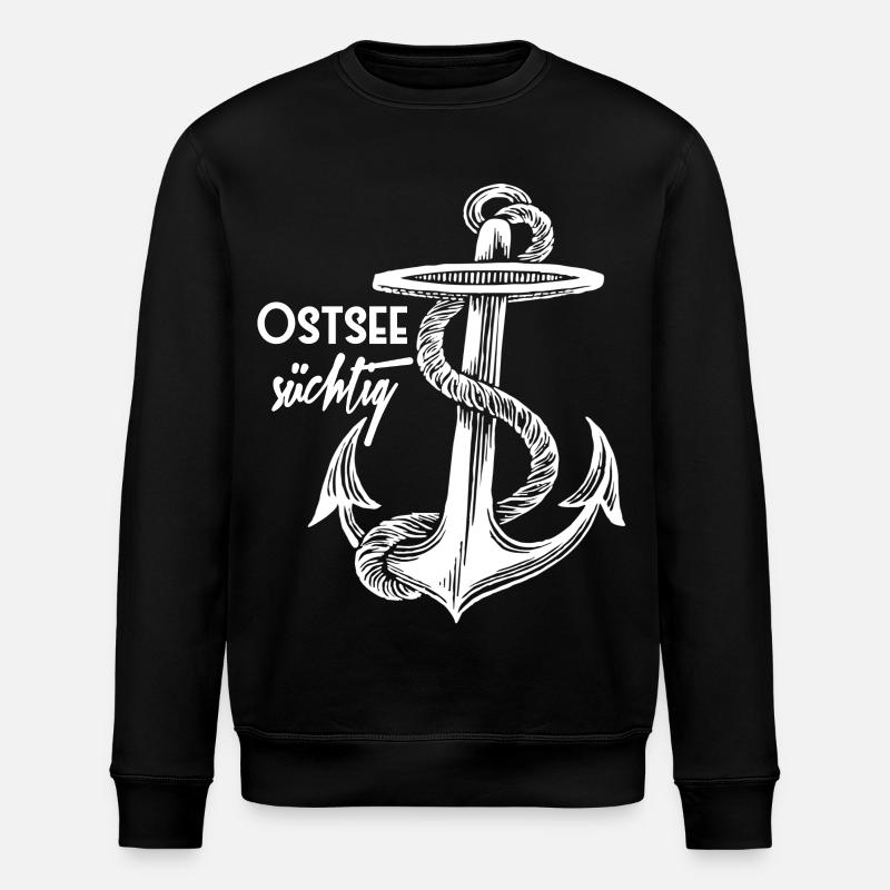 Ancre accro Baltic - blanc - design - Sweat bio ROLLER Stanley/Stella Unisexe - noir