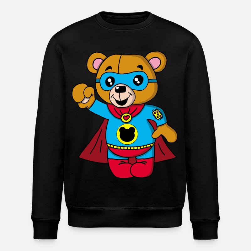 Super Teddybär - Stanley/Stella Unisex Bio-Sweatshirt ROLLER - Schwarz