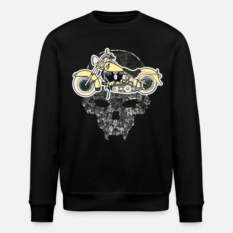 Skull Motorcycle - Stanley/Stella ROLLER Unisex Organic Sweatshirt - black