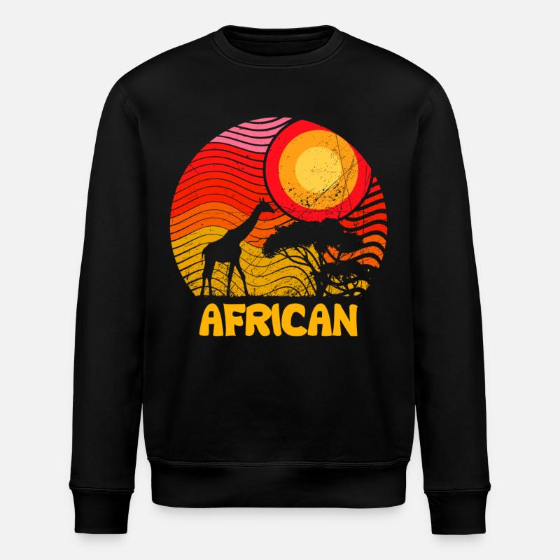 AFRICAN Giraffe Sun Savannah - Design - Sweat bio ROLLER Stanley/Stella Unisexe - noir
