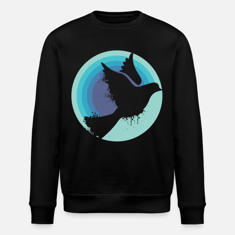 Friedenstaube - Stanley/Stella Unisex Bio-Sweatshirt ROLLER - Schwarz