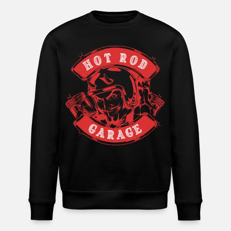 Hot Rod Garage V8 - Stanley/Stella ROLLER Unisex Organic Sweatshirt - black