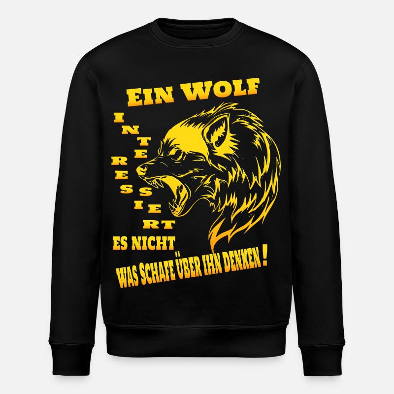Wolf Rudel Alphatier - Stanley/Stella Unisex Bio-Sweatshirt ROLLER - Schwarz
