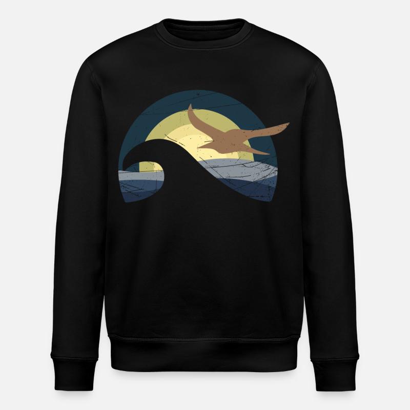 Möwe am Meer - Stanley/Stella Unisex Bio-Sweatshirt ROLLER - Schwarz