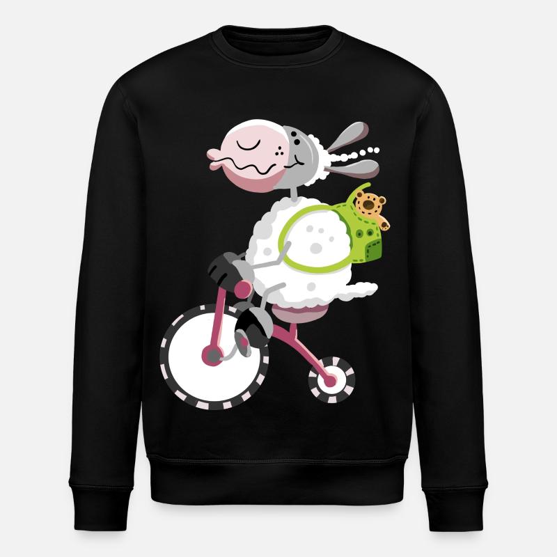 Mouton avec vélo - Sweat bio ROLLER Stanley/Stella Unisexe - noir