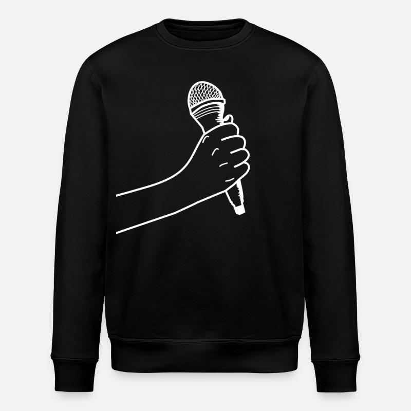 Main avec microphone - Sweat bio ROLLER Stanley/Stella Unisexe - noir