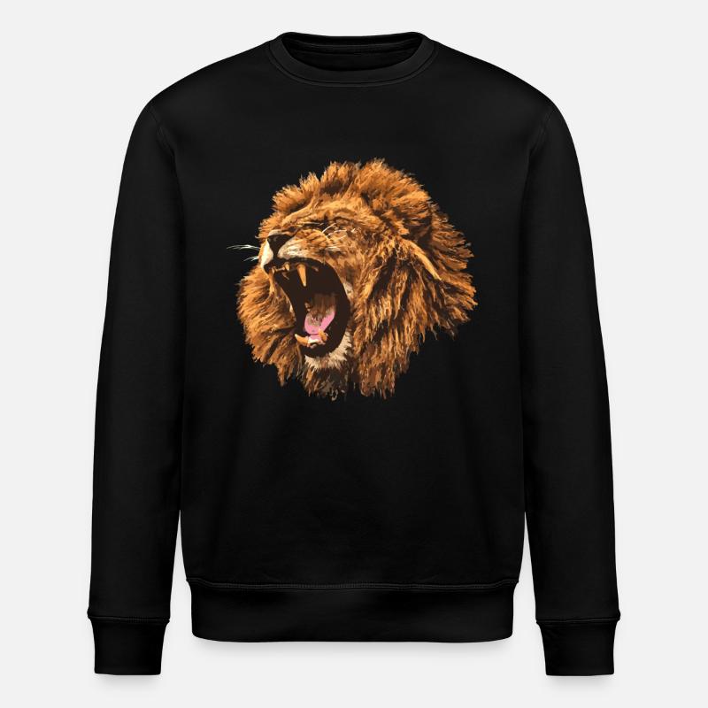 Lion rugissant cadeau - Sweat bio ROLLER Stanley/Stella Unisexe - noir