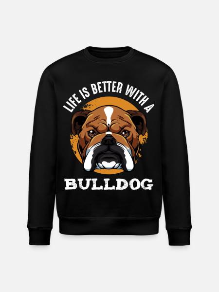 Bulldog Joie de vivre shirt motif - Stanley/Stella ROLLER Unisex Organic Sweatshirt - black