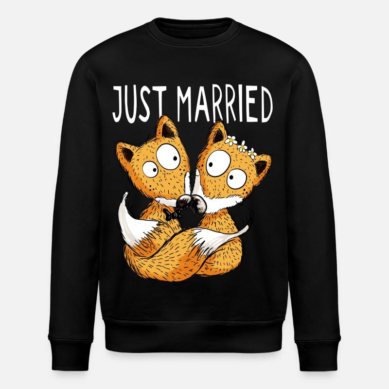 Just Married Renards - Mariage - Cadeau - Sweat bio ROLLER Stanley/Stella Unisexe - noir