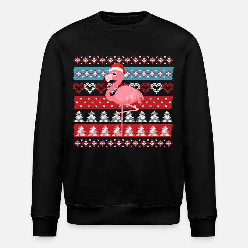 Ugly Christmas Flamingo - Stanley/Stella Unisex Bio-Sweatshirt ROLLER - Schwarz