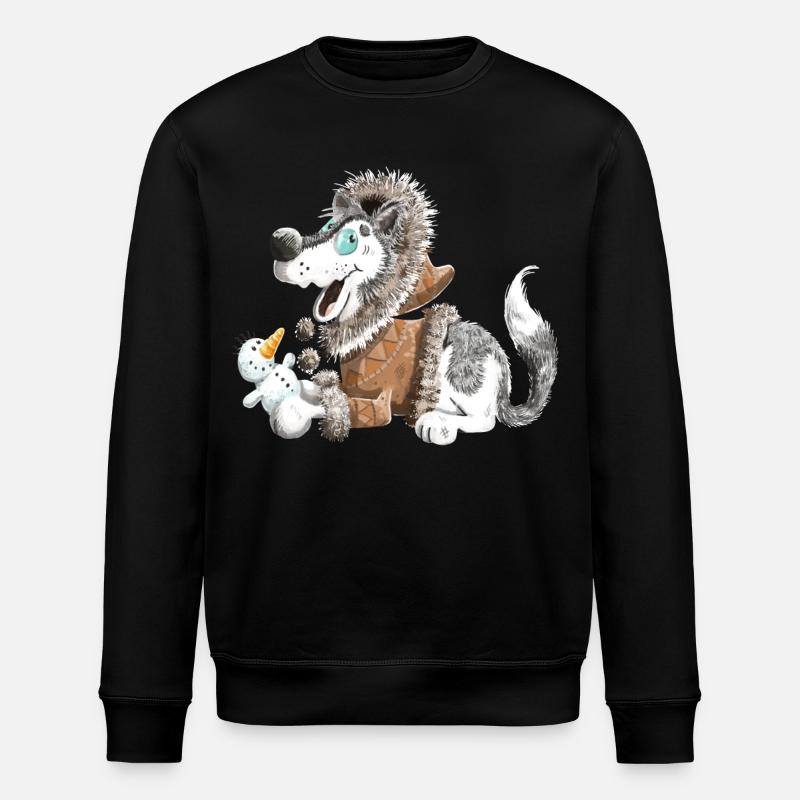 Süßer Husky - Huskys - Schlittenhund - Geschenk - Stanley/Stella Unisex Bio-Sweatshirt ROLLER - Schwarz