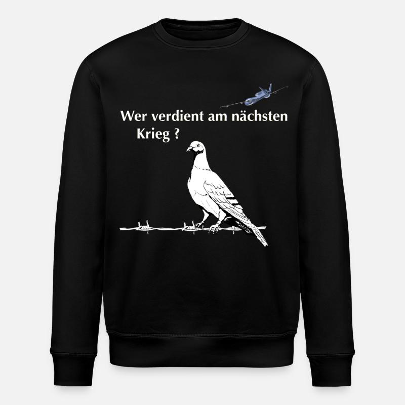 Friedenstaube - Stanley/Stella Unisex Bio-Sweatshirt ROLLER - Schwarz