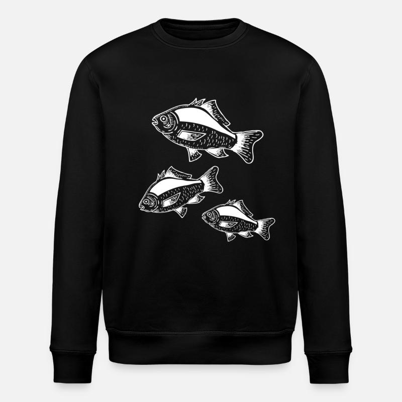 fish - Stanley/Stella ROLLER Unisex Organic Sweatshirt - black