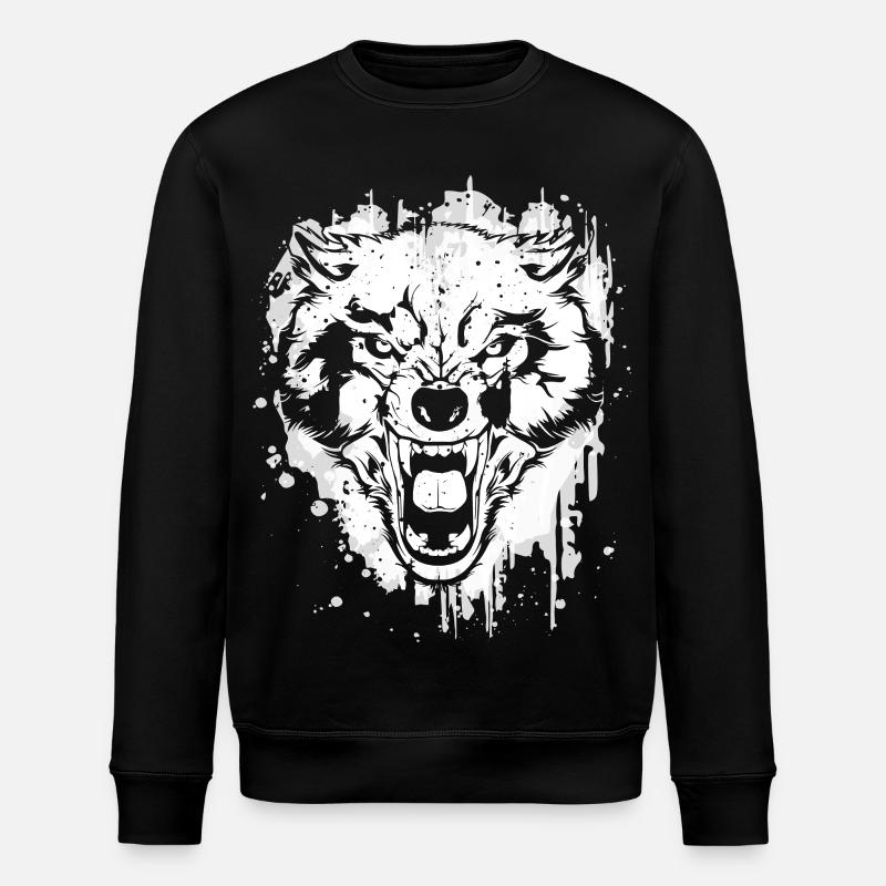 Wolf - Wolves - Werewolf - Wolf Pack - Full Moon - Stanley/Stella ROLLER Unisex Organic Sweatshirt - black