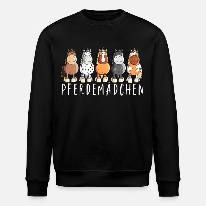 Pferdemädchen I Pferde Comic - Stanley/Stella Unisex Bio-Sweatshirt ROLLER - Schwarz