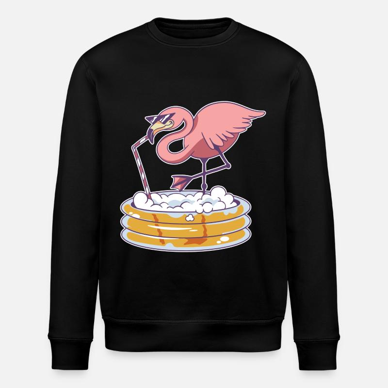 Flamingo Pool - Stanley/Stella ROLLER Unisex Organic Sweatshirt - black