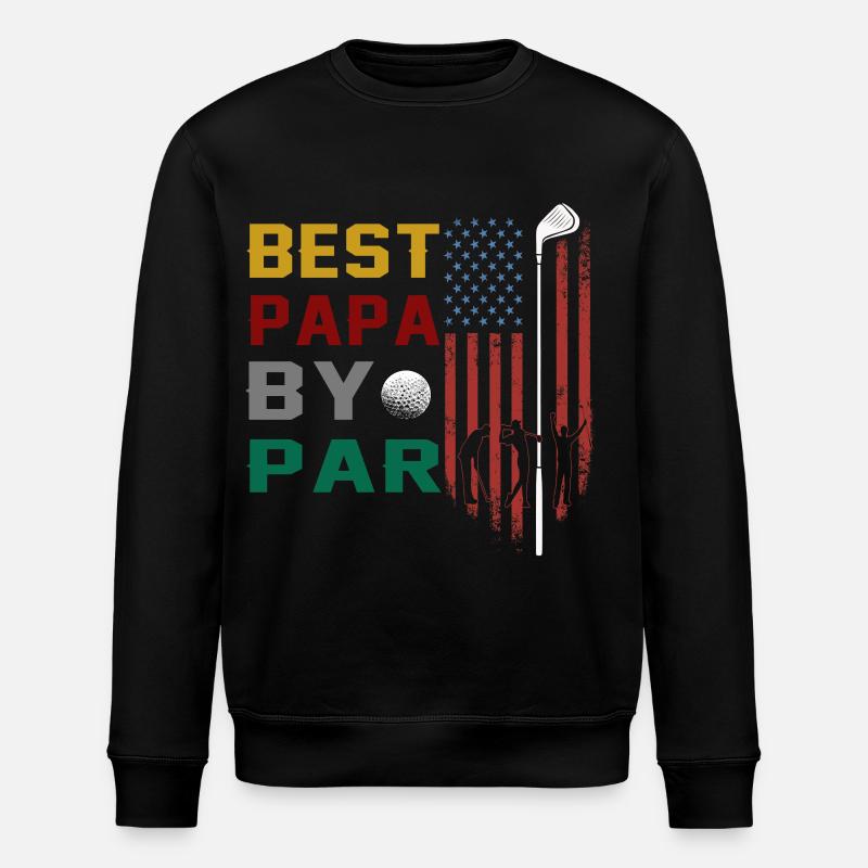 bester papa von par lustigem golf - Stanley/Stella Unisex Bio-Sweatshirt ROLLER - Schwarz